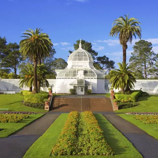 Exterior view of the San Francisco Conservatory of Flowers.